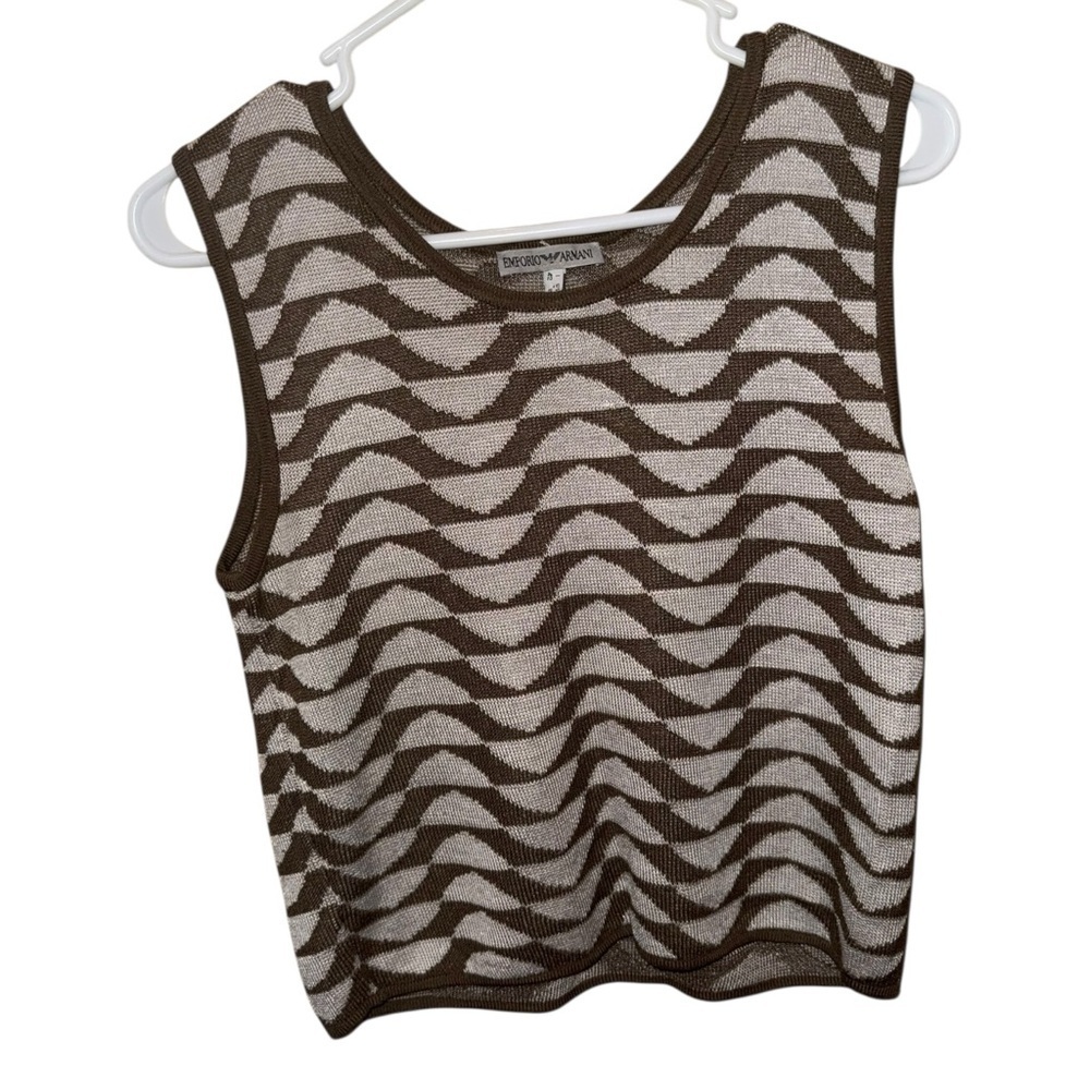 EMPORIO ARMANI Vintage Sleeveless Knit Sweater / Vest Size 8 - Picture 3 of 13